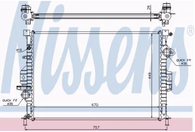 Радиатор охлаждения двигателя Nissens